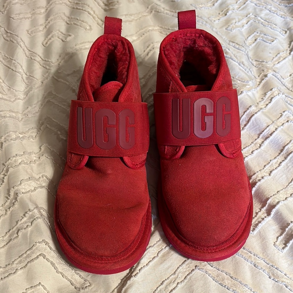 UGG Red Slippers with Soft Knit Upper